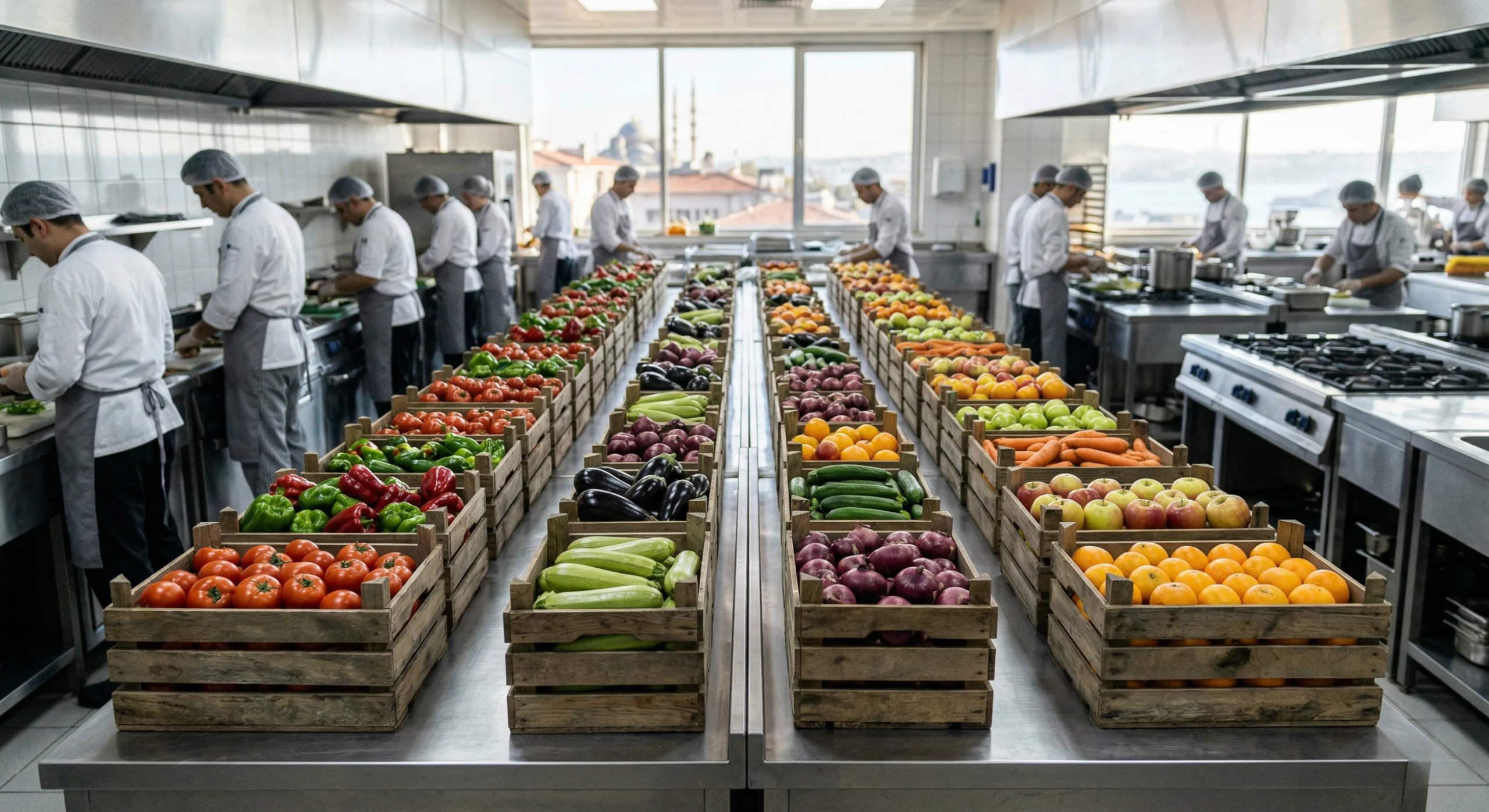 Catering ve toplu yemek firmaları için firesiz toptan sebze meyve siparişi